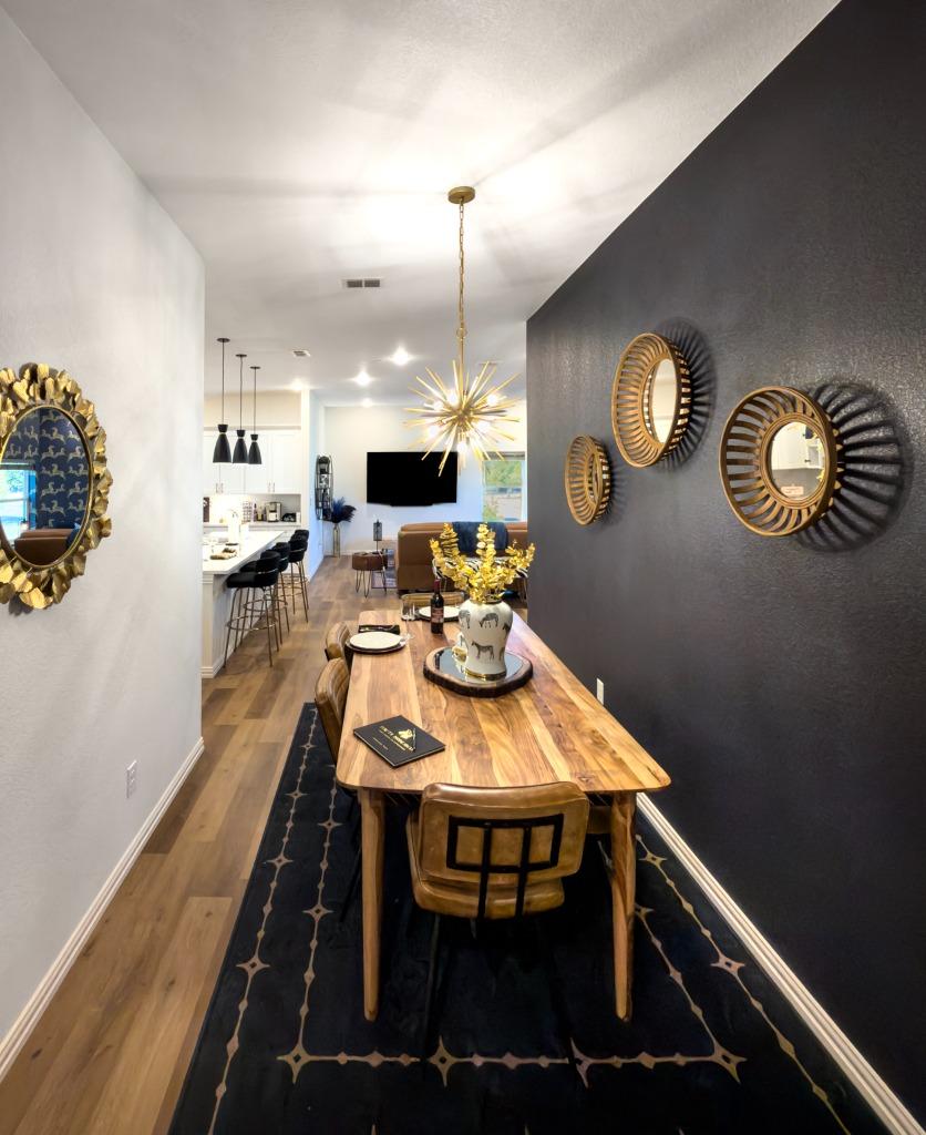 Haute Hideaway luxury furnished corporate rental living room — Arlington TX near AT&T Stadium